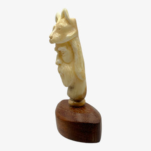 Fossil Walrus Tooth Mountain Man Carving