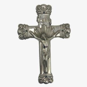 Antique Cast Metal Casket Crucifix