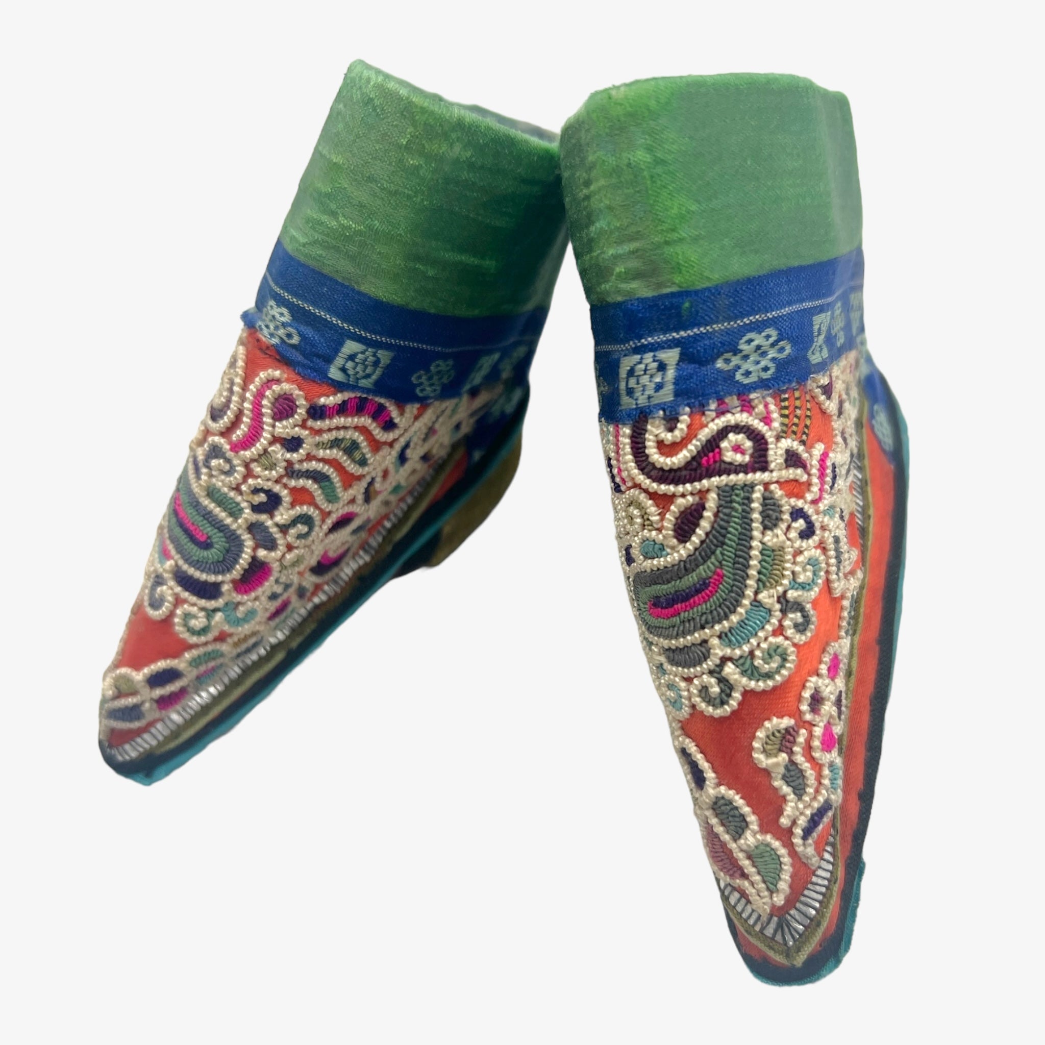 Antique Chinese Embroidered Lotus Shoes