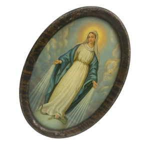 Antique 1930s Virgin Mary Framed Art Print