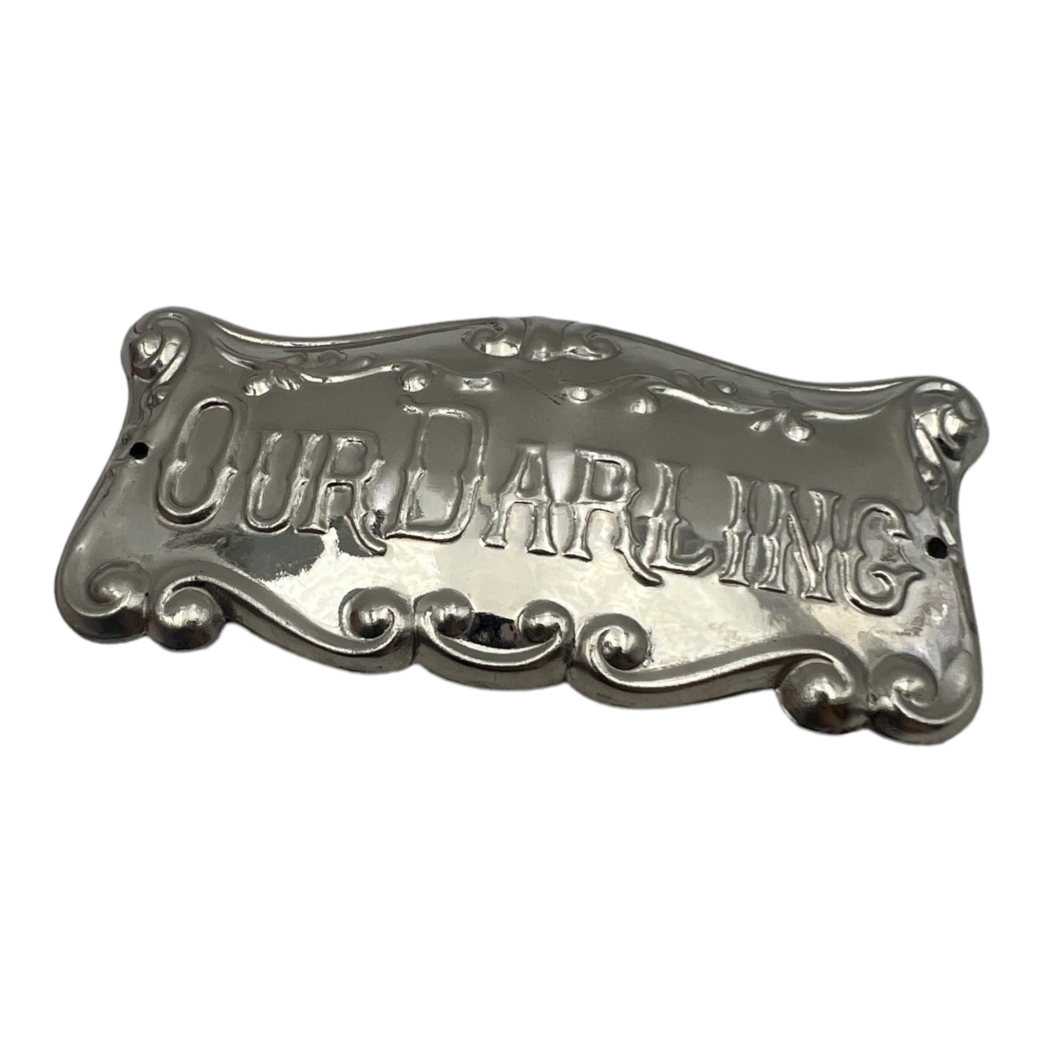 Antique Our Darling Casket Plaque