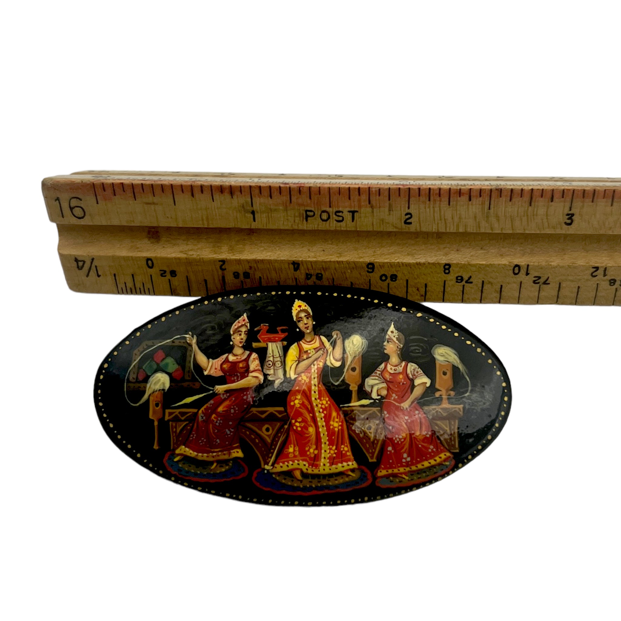 Vintage Hand Painted Russian Brooch