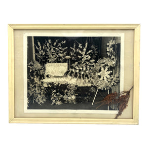 Vintage Framed Post Mortem Framed Photo With Funeral Flowers