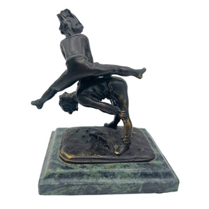 Vintage Bronze Alfred Fils "Leap Frog" Statue