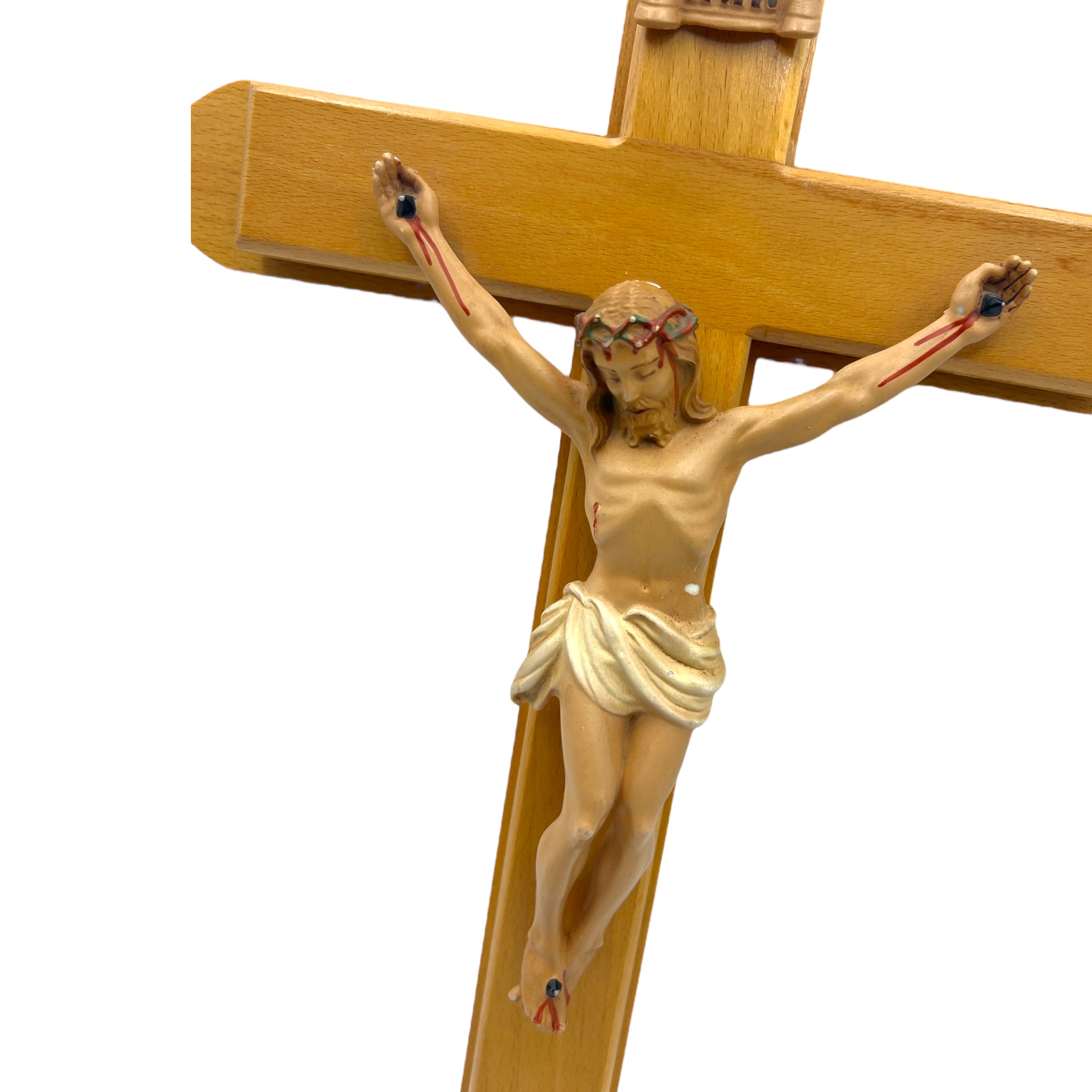 Vintage Wood Last Rites Crucifix