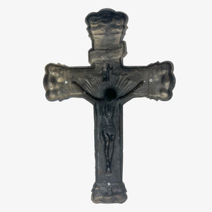 Antique Cast Metal Casket Crucifix