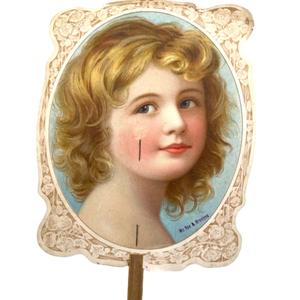 Antique Victorian Borden's Condensed Milk Hand Fan Advertisement