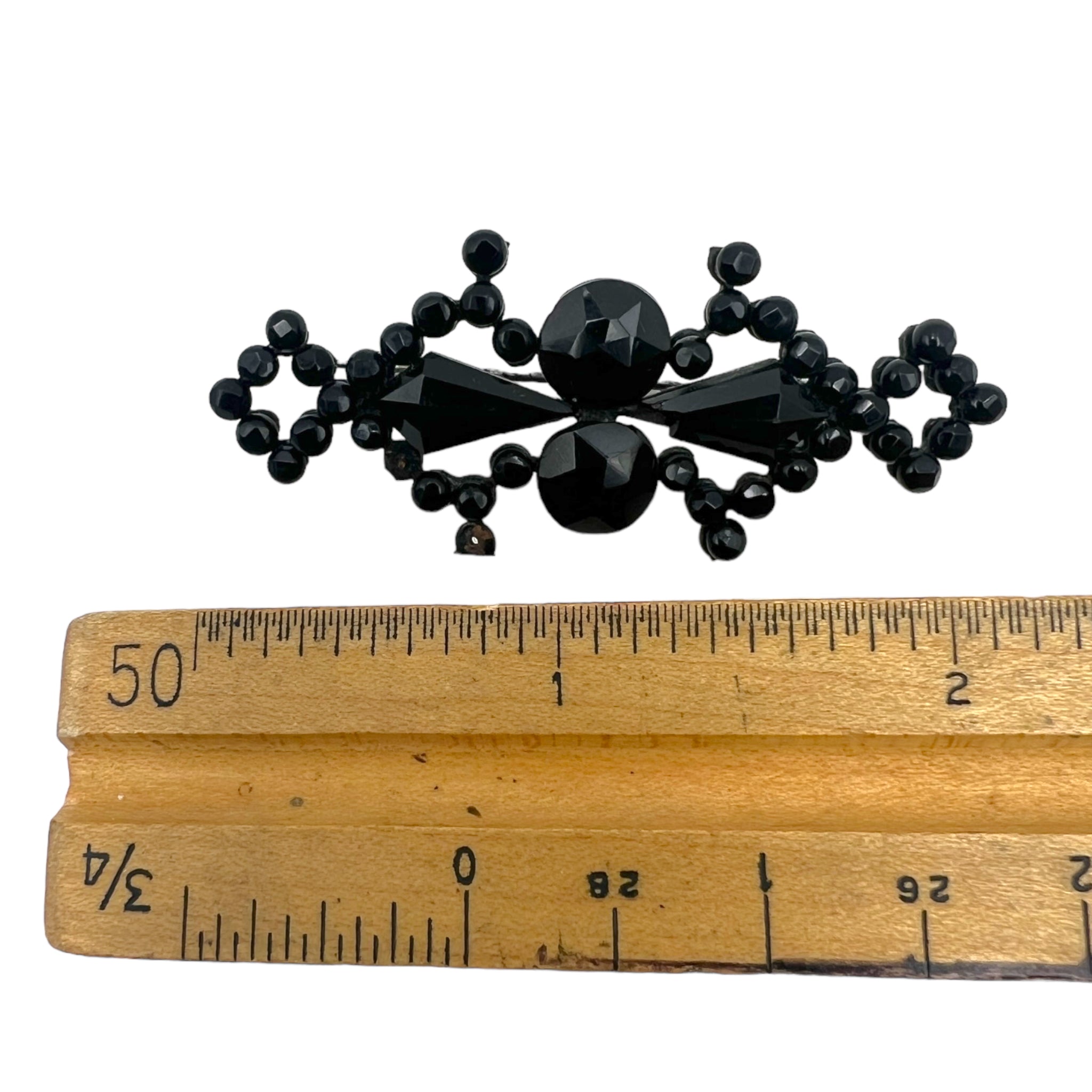 Antique Victorian Jet Mourning Brooch (As-Is)