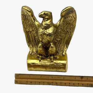 Vintage Gold Cast Metal Eagle Bookend