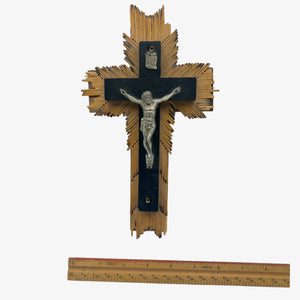 Antique Folk Art Matchstick Crucifix