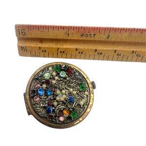 Antique French Jeweled Pill Box