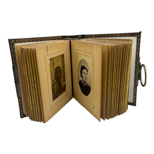 Victorian Leather Photo Album With 40 CDV Photographs