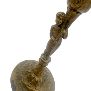 Antique Victorian Bronzed Cherub Candle Holder