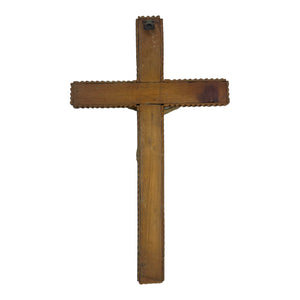 Vintage Folk Art Chip Carved Wood Crucifix
