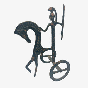 Mid-Century Modern Cast Iron Chariot Sculpture