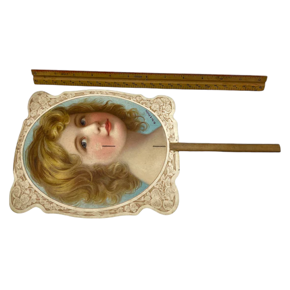 Antique Victorian Borden's Condensed Milk Hand Fan Advertisement