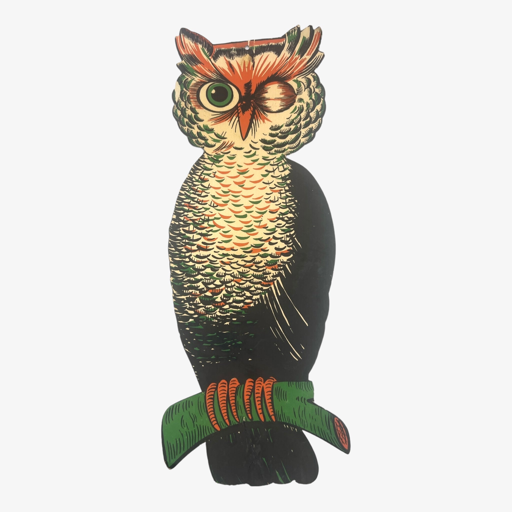 Vintage 1940s Beistle Die Cut Owl