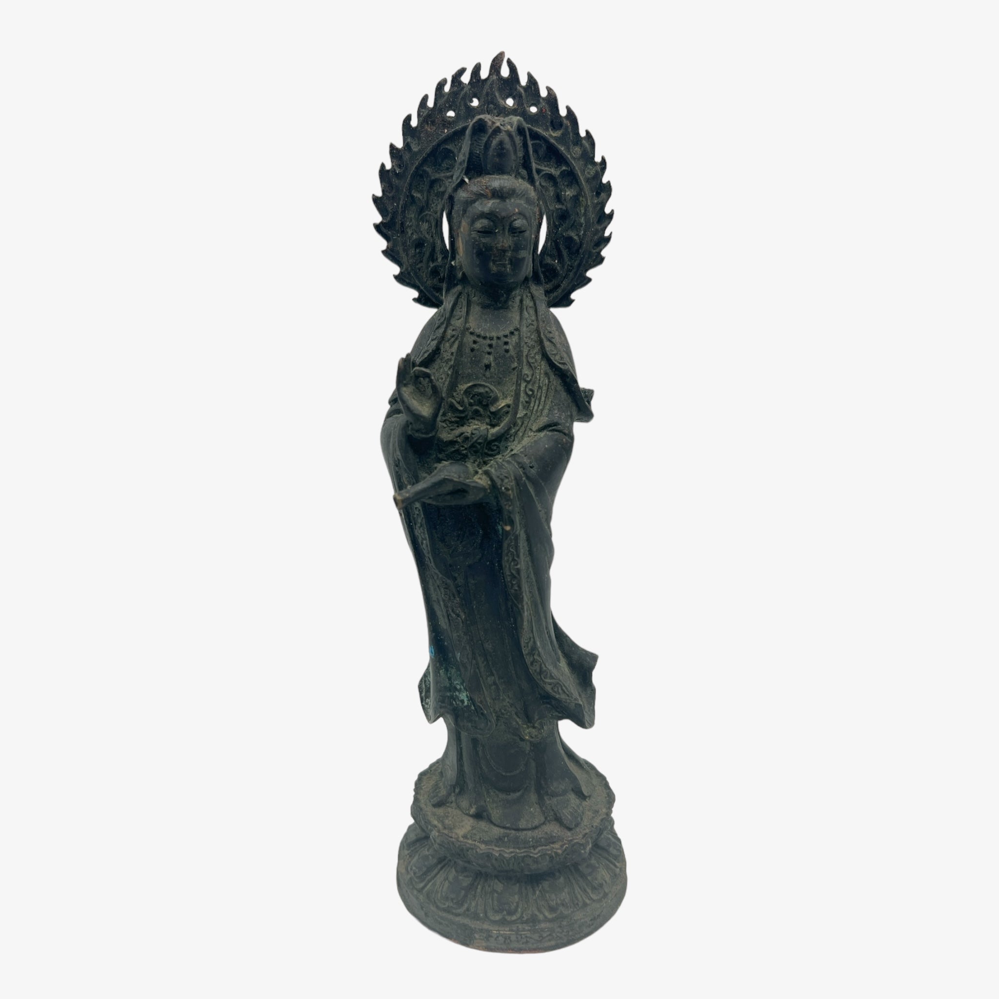 Antique Bronze Guanyin Statuette