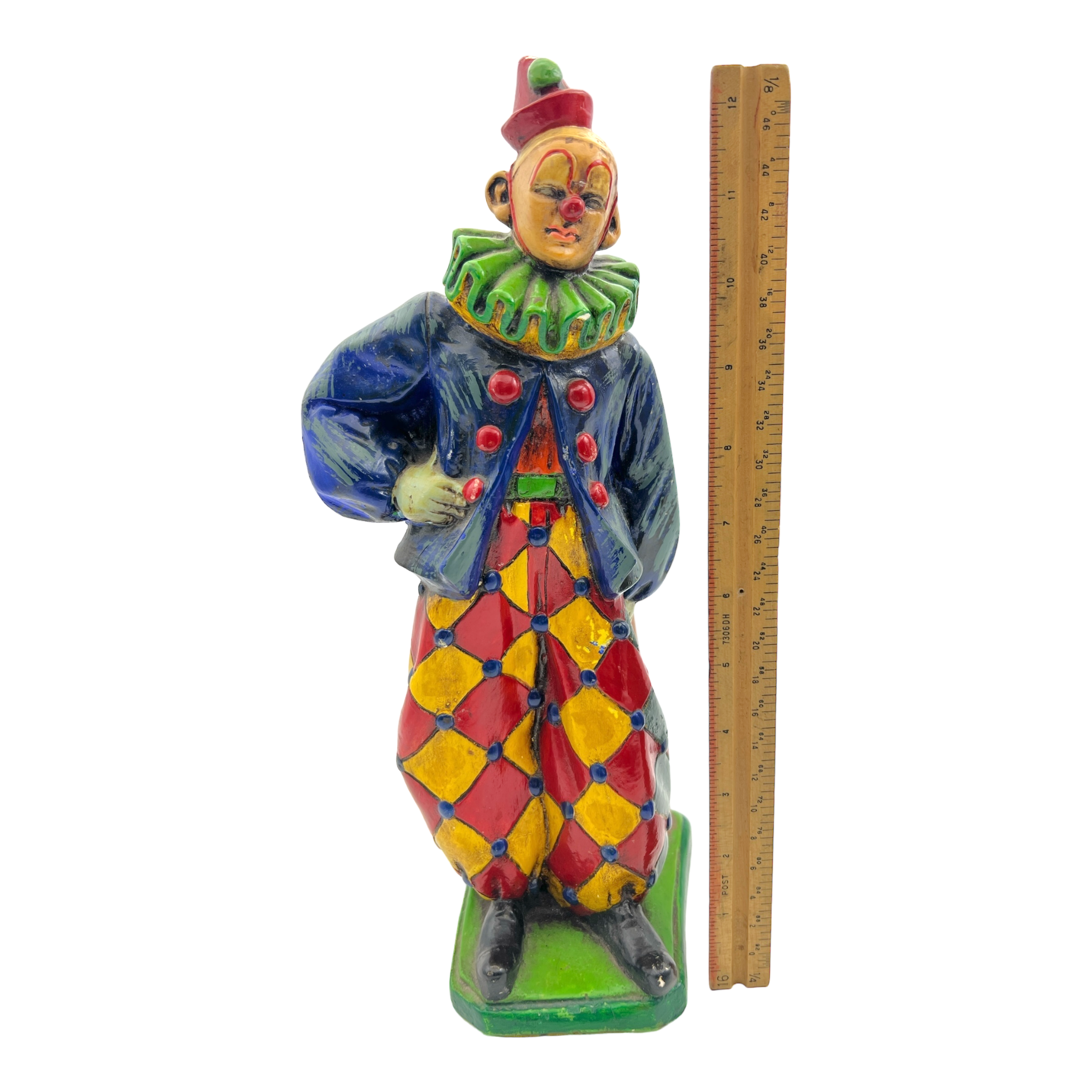 Vintage Chalkware Carnival Prize Clown Bank