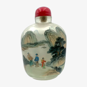Vintage Chinese Reverse Painted Glass Snuff Bottle
