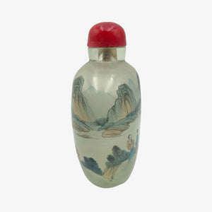 Vintage Chinese Reverse Painted Glass Snuff Bottle