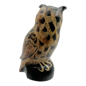 Chinese Carved Horn Owl Figurine