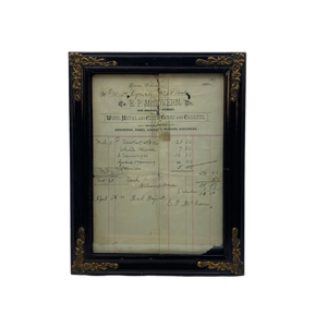 Antique 1888 Undertaker's Receipt