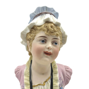 Antique German Bisque Porcelain Bust