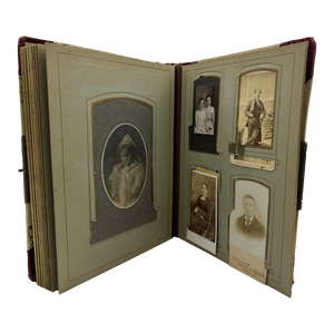 Antique Celluloid Victorian Photo Album +35 Antique Photos Included