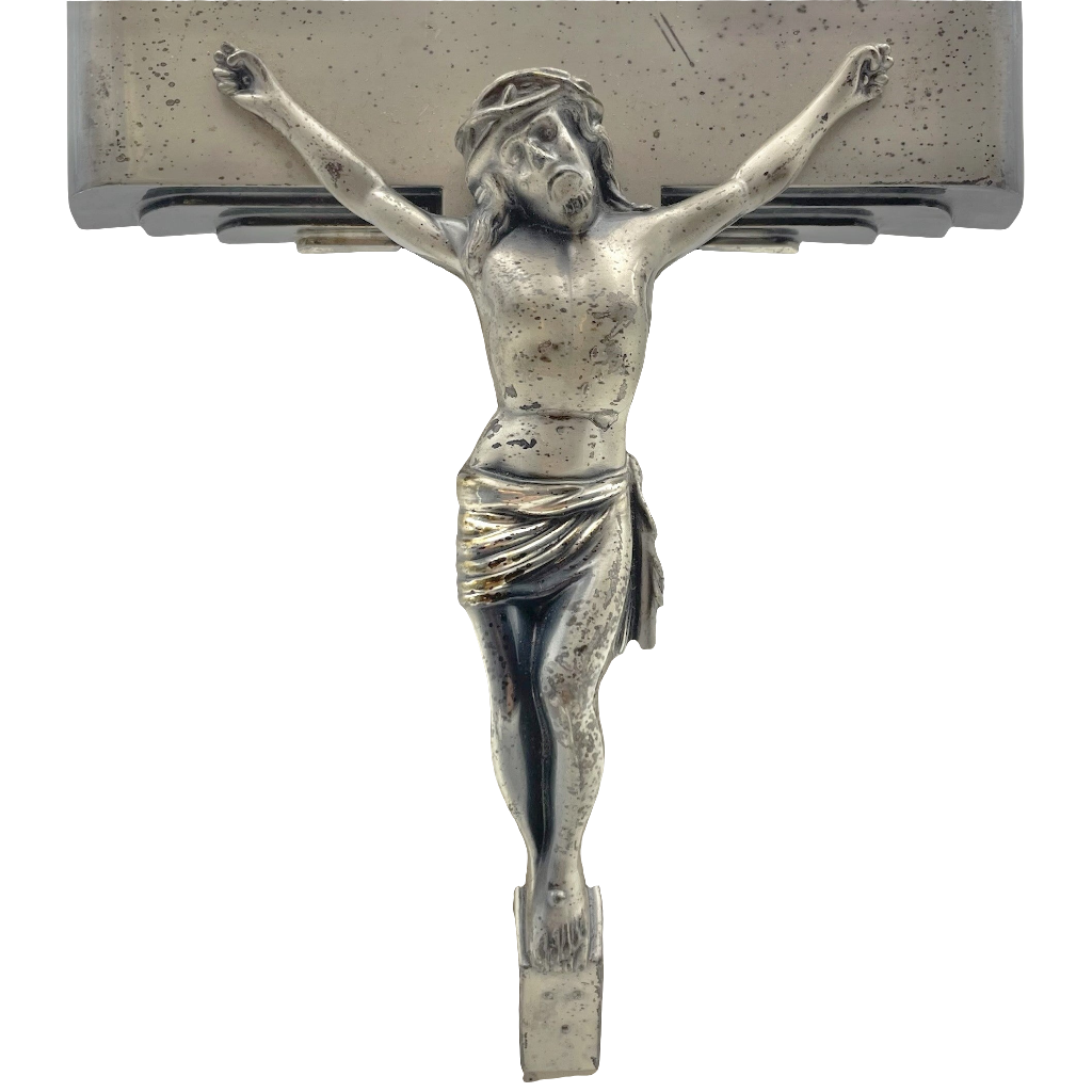 Vintage Silverplated Casket Crucifix