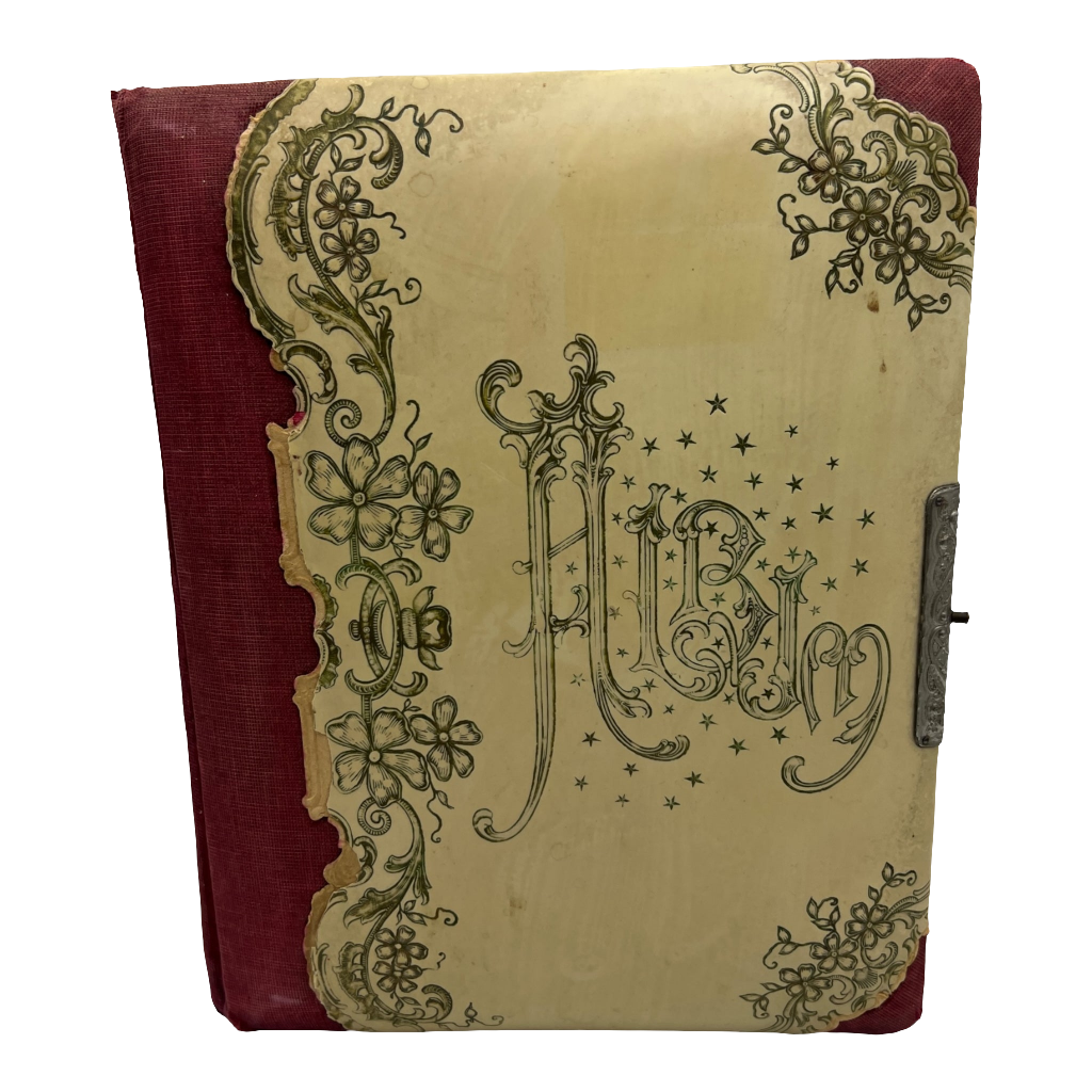 Antique Celluloid Victorian Photo Album +35 Antique Photos Included