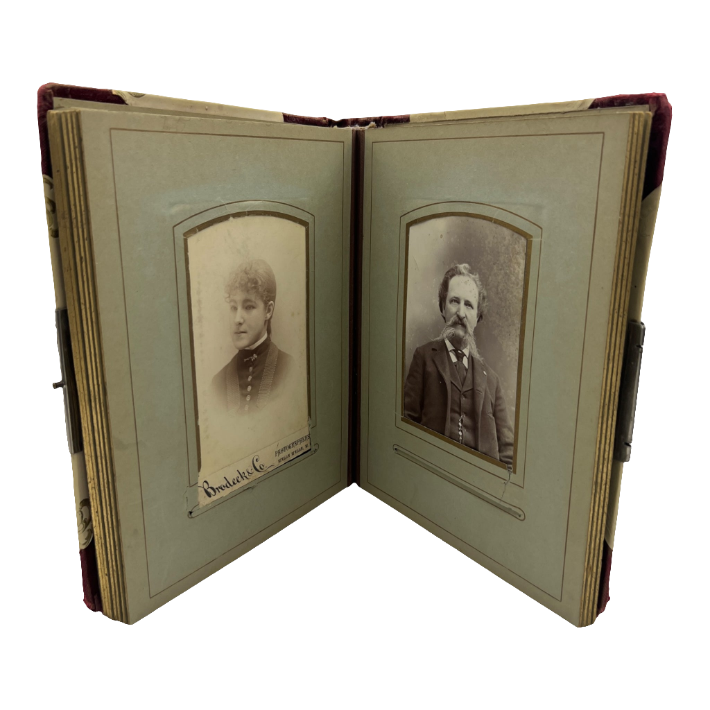 Antique Celluloid Victorian Photo Album +35 Antique Photos Included