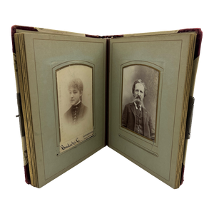 Antique Celluloid Victorian Photo Album +35 Antique Photos Included