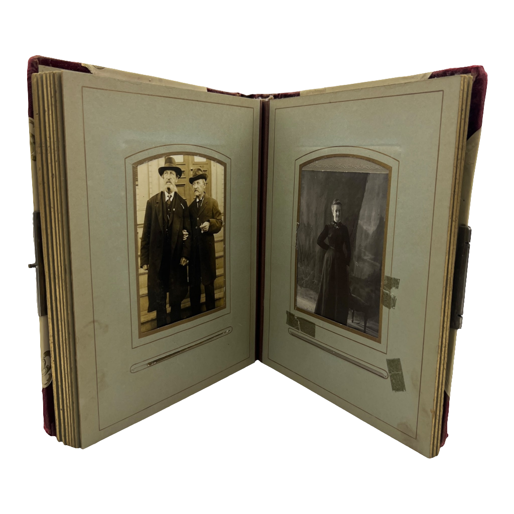 Antique Celluloid Victorian Photo Album +35 Antique Photos Included