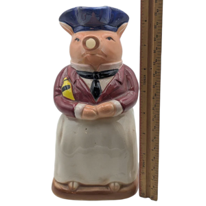 Vintage French Majolica Pig Pitcher