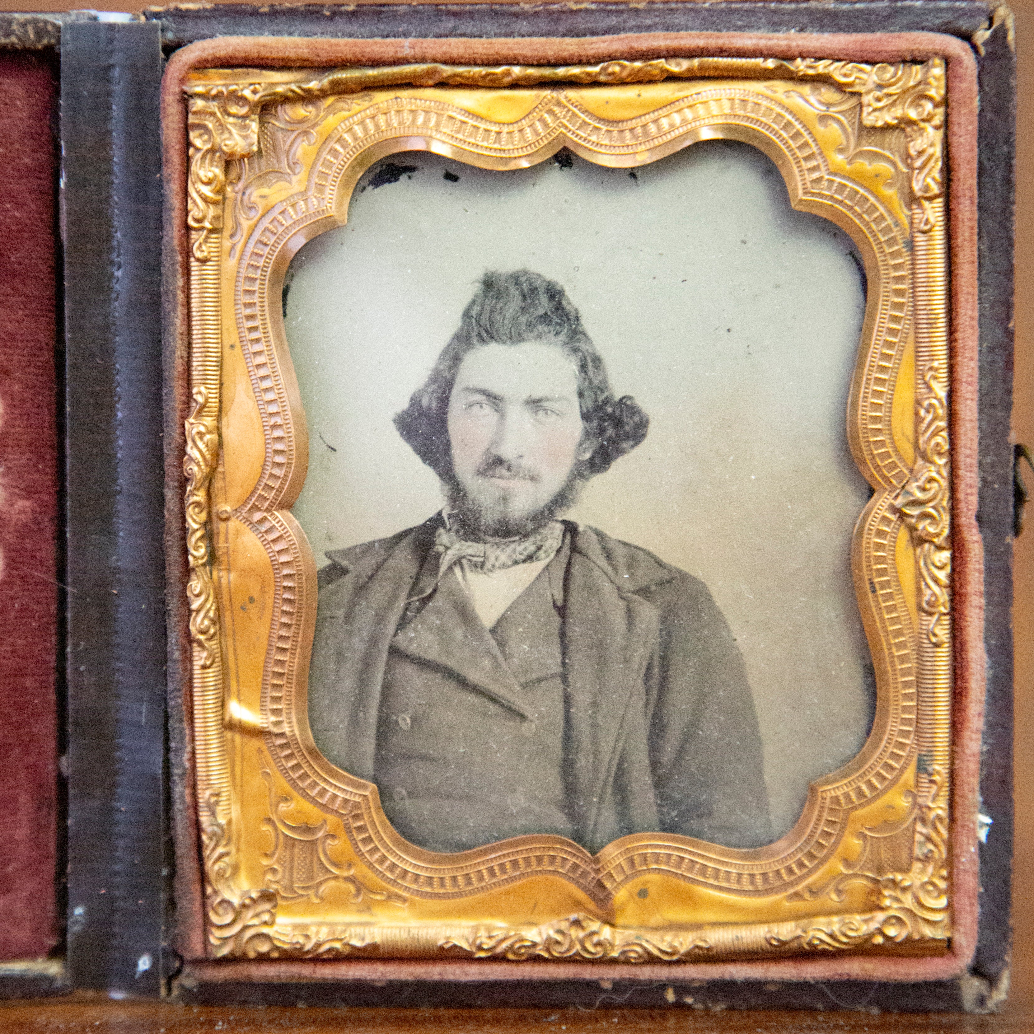 Antique Framed Ambrotype of Bearded Man