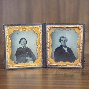 Antique Framed Ambrotype of Elderly Couple