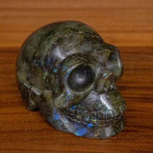 Large Hand Carved Labradorite Skull