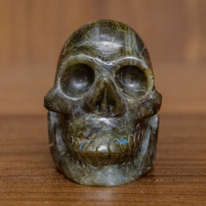 Medium Hand Carved Labradorite Skull