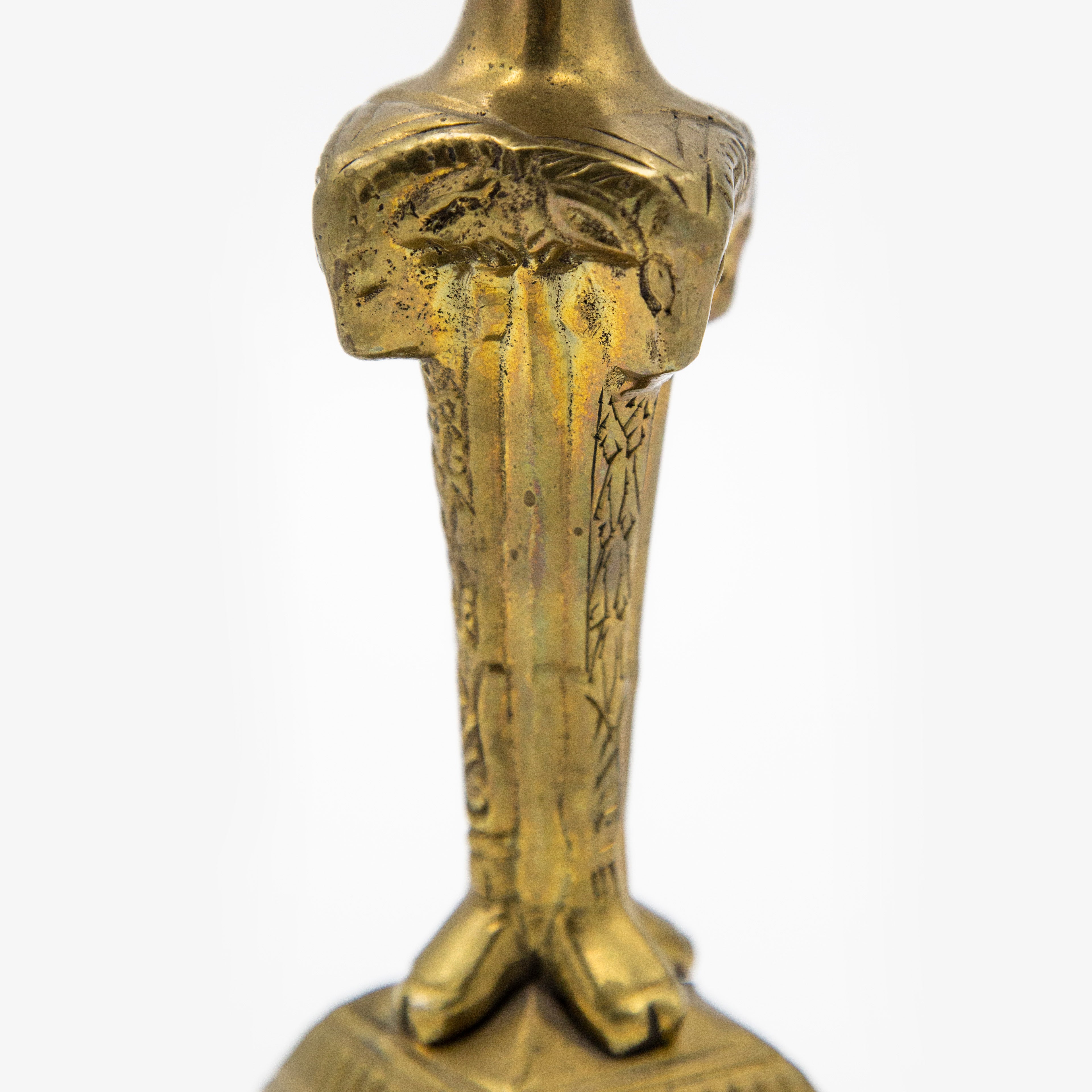 Vintage Brass Ram Candle Holder