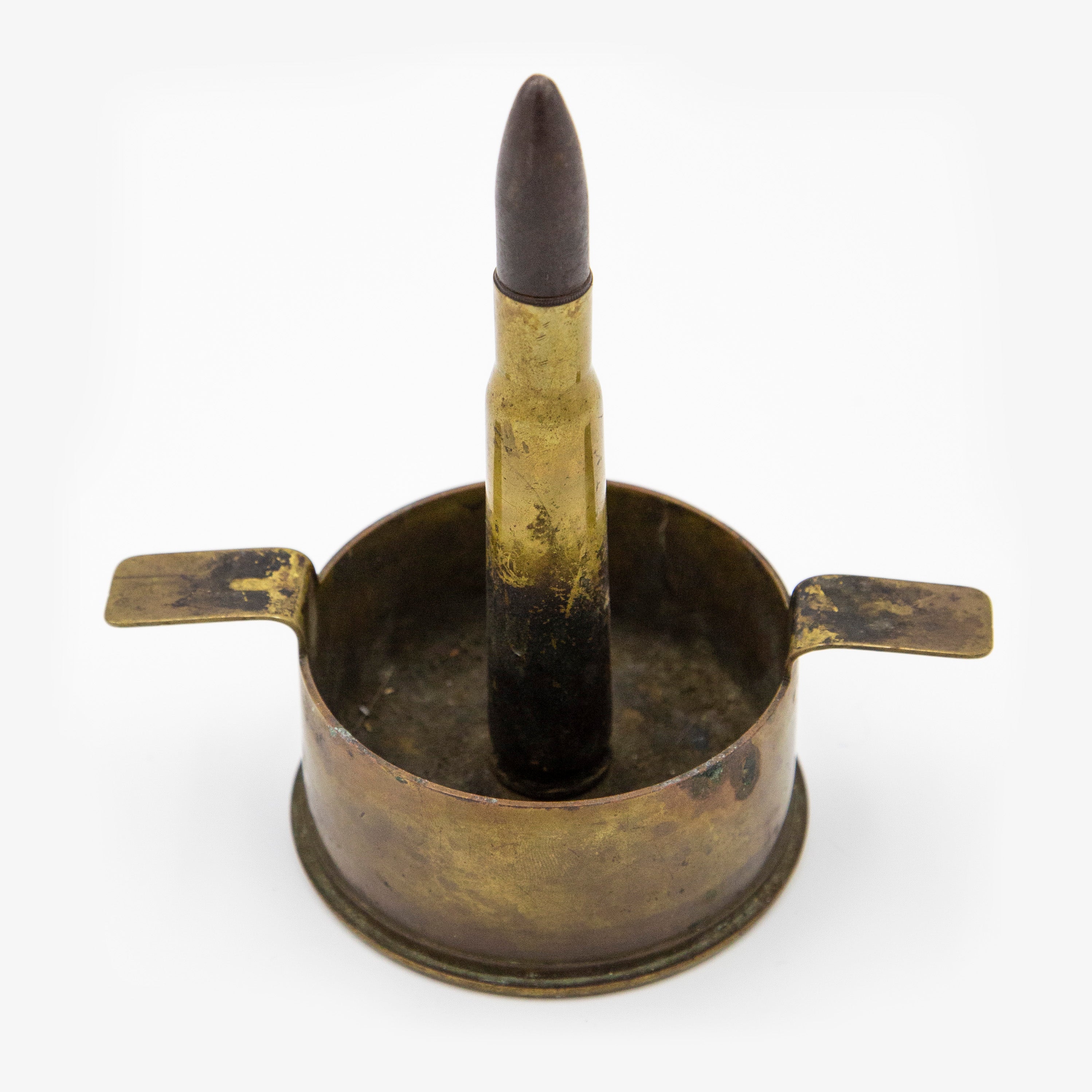 Vintage Brass Trench Art Artillery Shell Ashtray