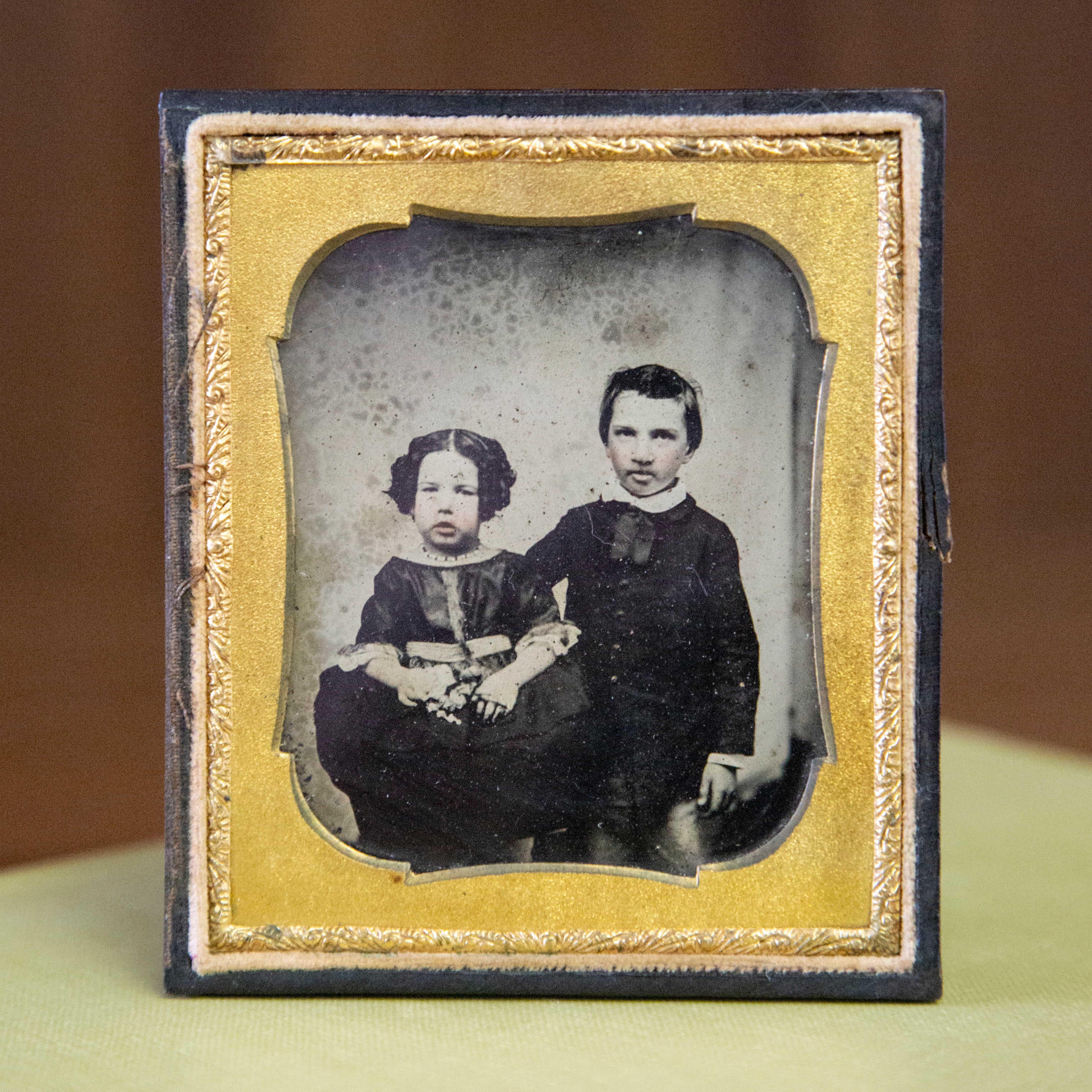 Antique Ambrotype Brother & Sister