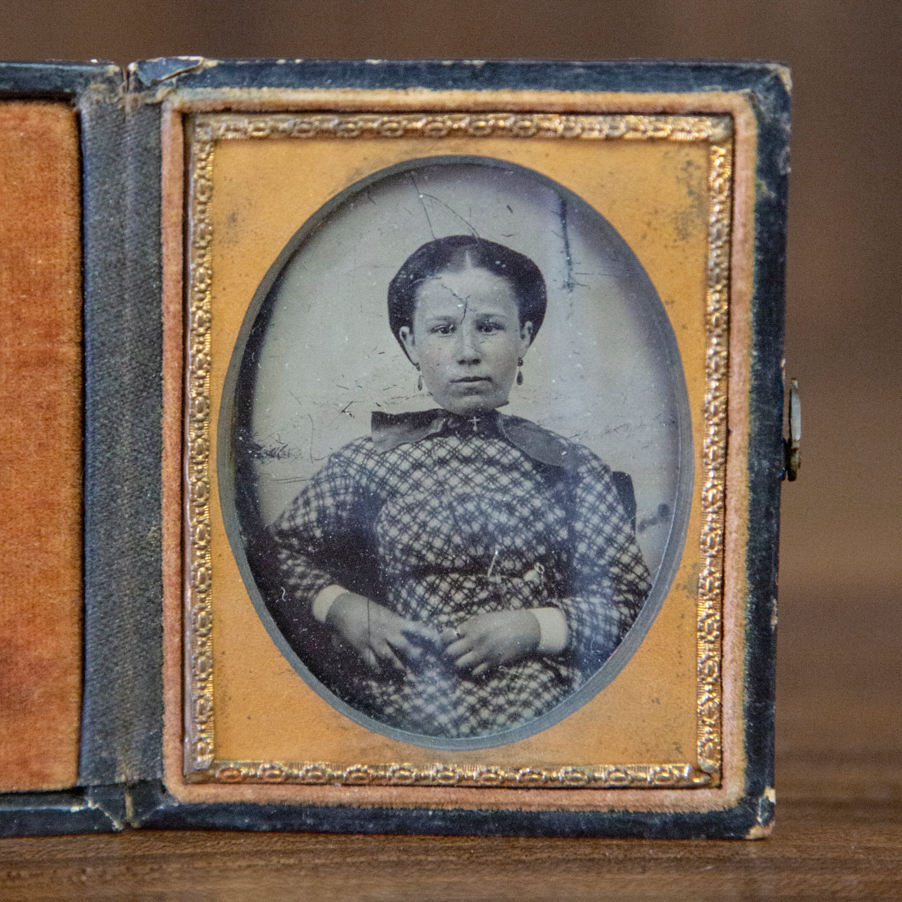 Antique Framed Tin Type of Woman