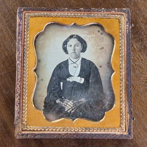 Antique Daguerreotype of Woman in Gloves
