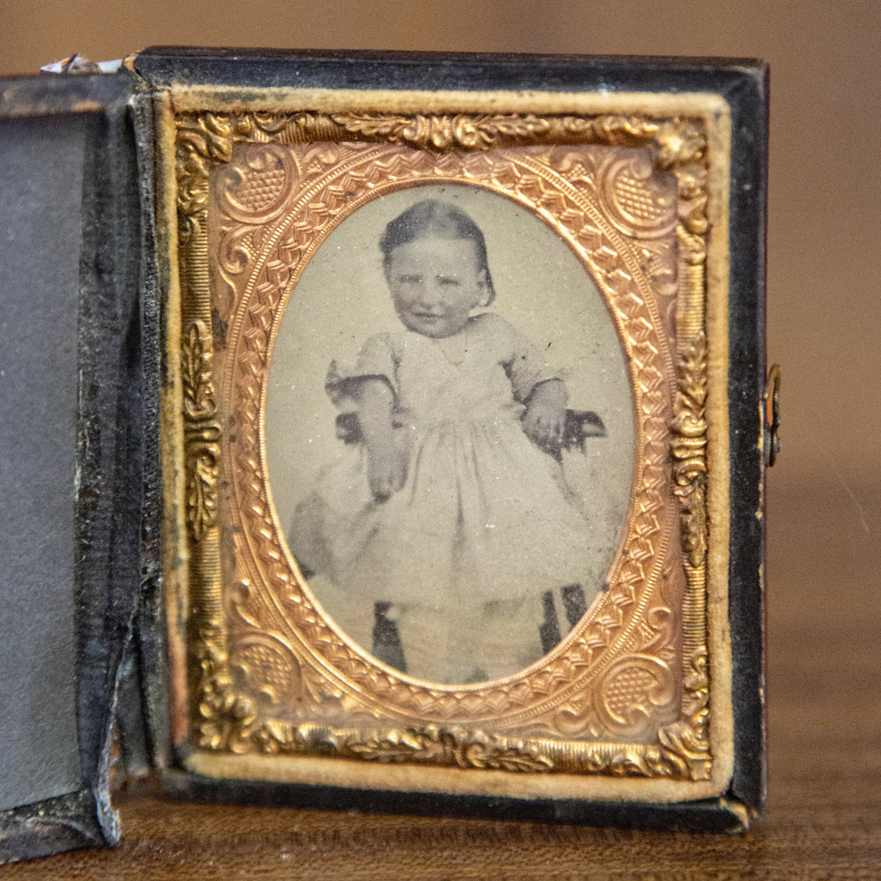 Antique Framed Ambrotype of Infant