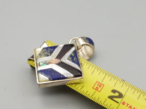 Sterling Silver Multi-Stone Inlay Pendant
