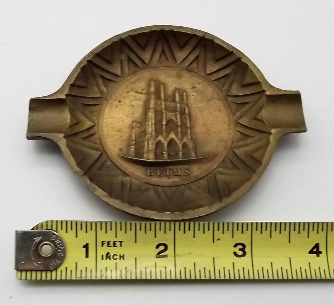 Vintage Brass Reims Cathedral Ashtray