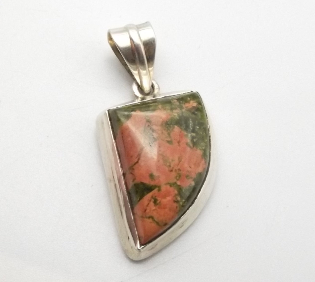 Sterling Silver Unakite Cabochon Pendant