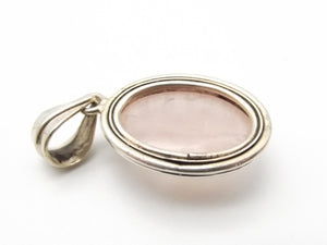 Sterling Silver Rose Quartz Cabochon Pendant