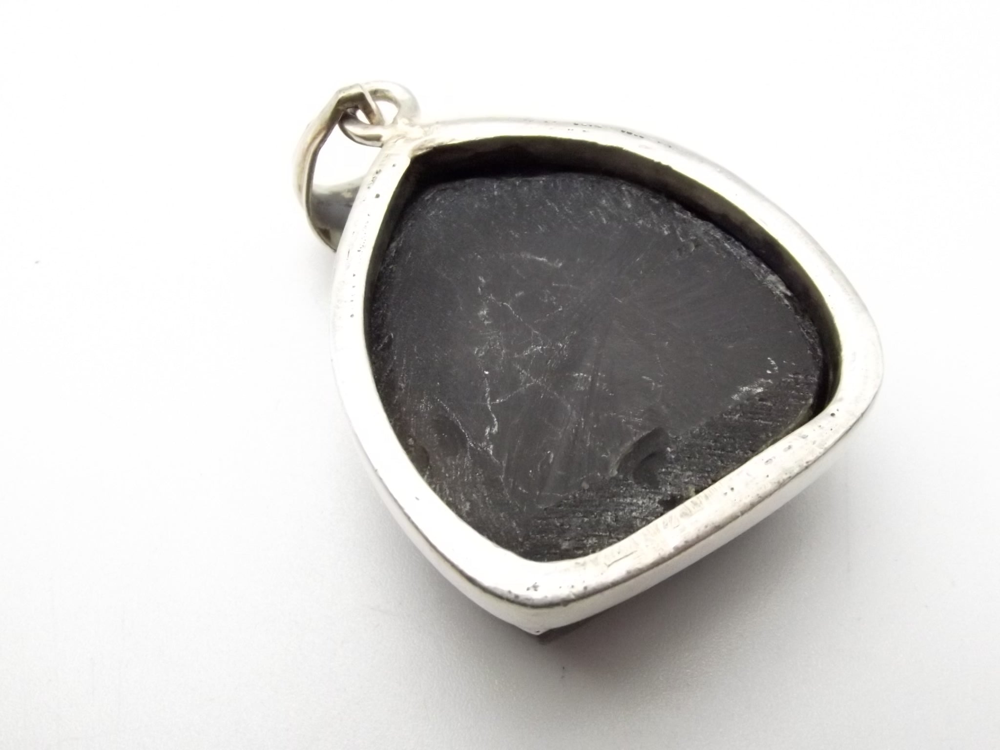 Sterling Silver Black Agate Geode Pendant